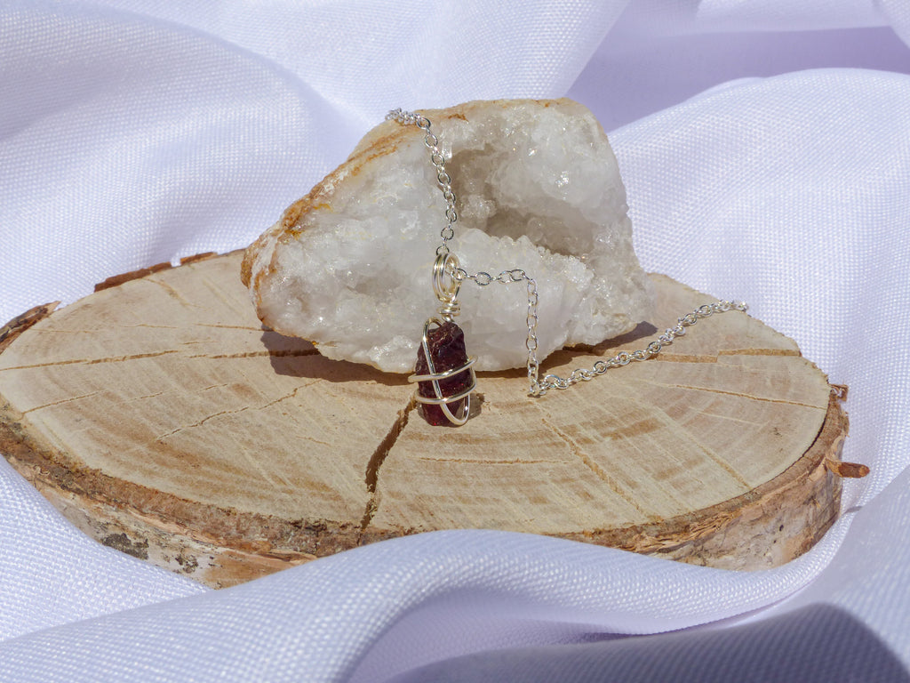 Granat Kette Silber für Kraft & Selbstvertrauen