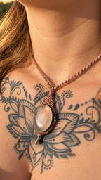 Whispered Heart - Rosenquarz Makramee Kette