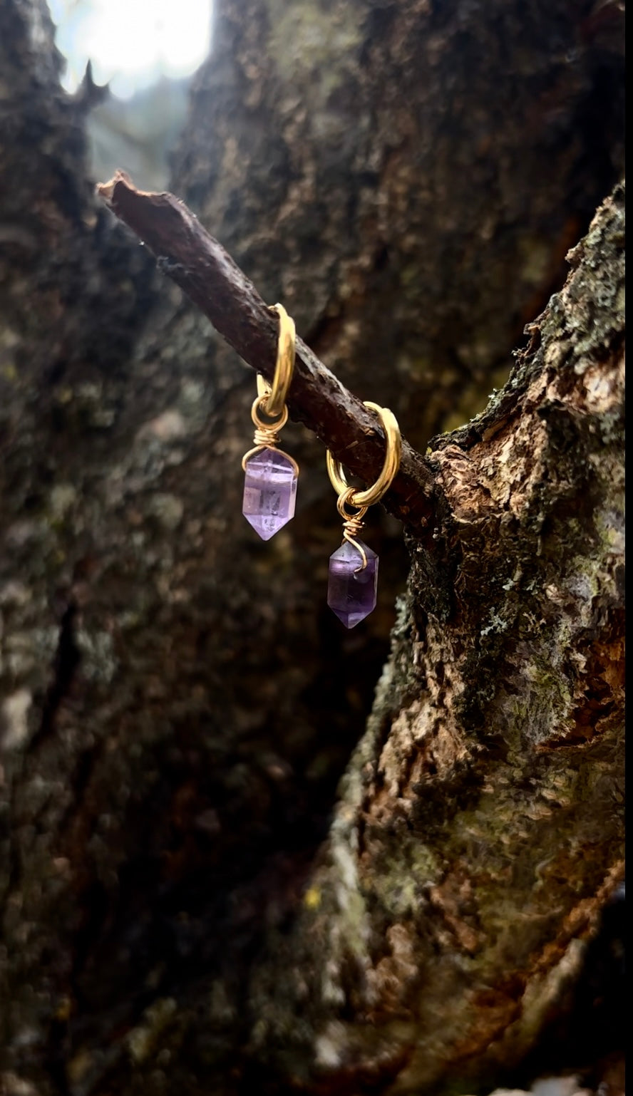 Amethyst Ohrringe | Gold | 316L Edelstahl