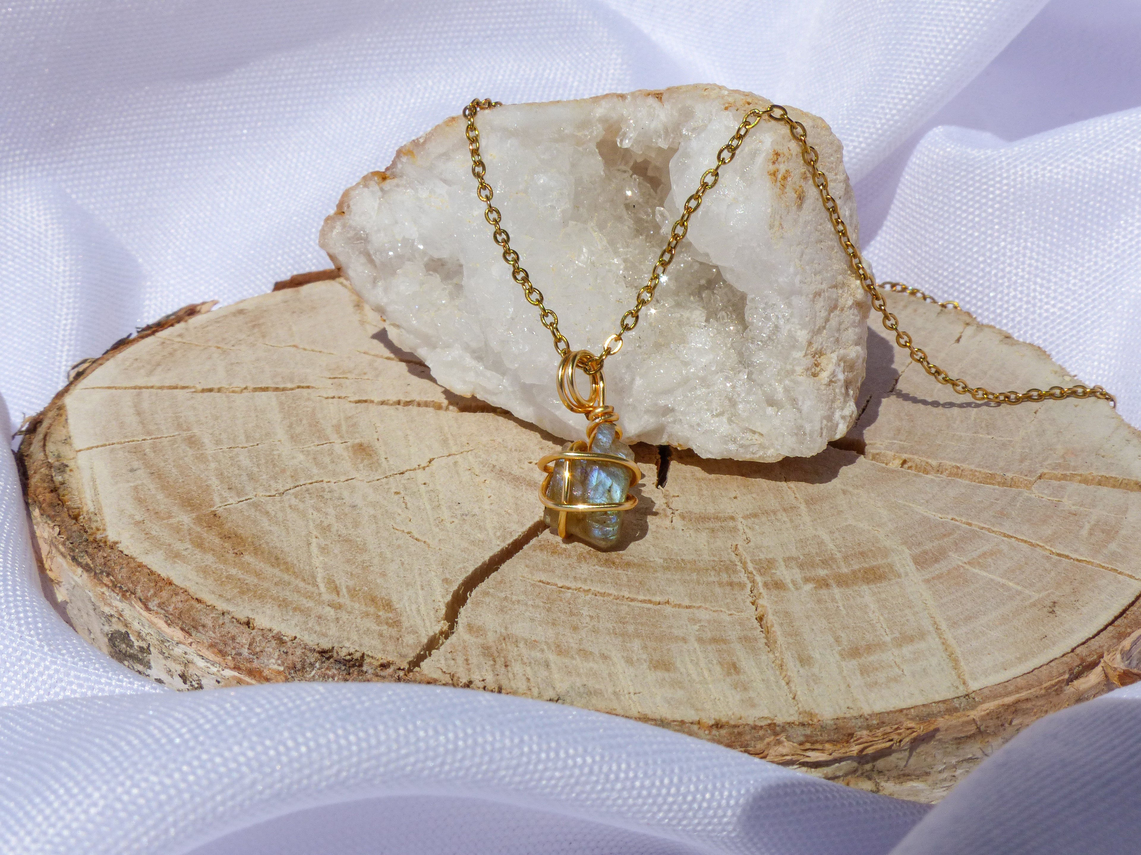 Labradorit Kette Gold für Transformation & Schutz