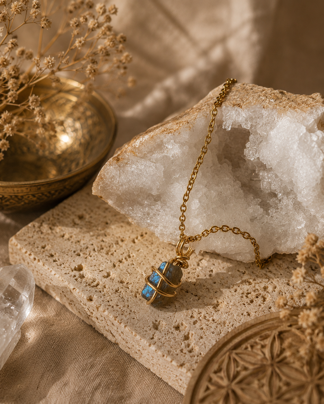 Aurora - Labradorit Kette Gold