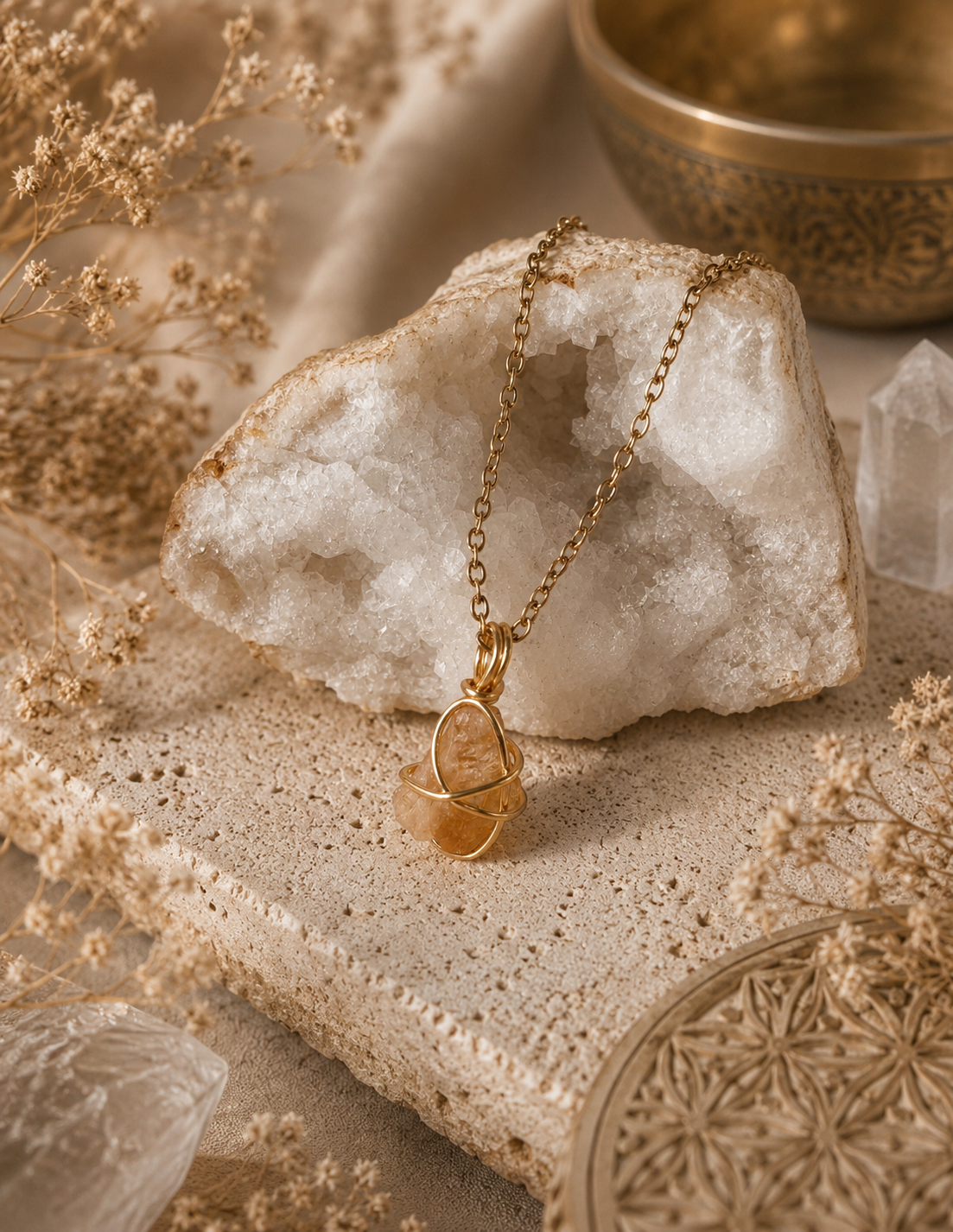 Golden Light - Citrin Kette Gold