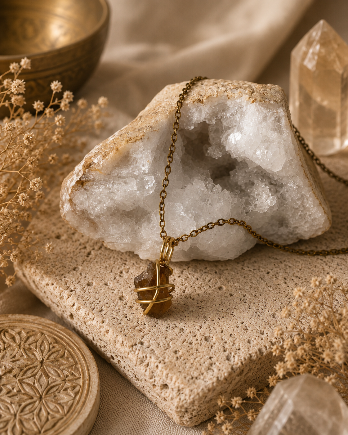 Golden Amber - Bernstein Kette Gold