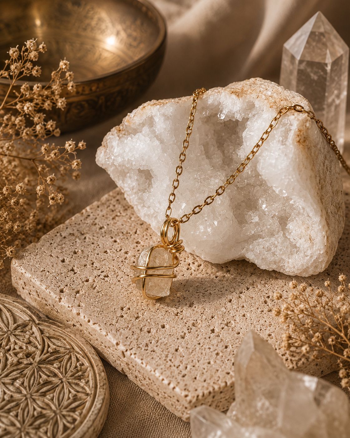 Moon Whisper - Mondstein Kette Gold