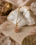 Blush - Erdbeerquarz Kette Gold