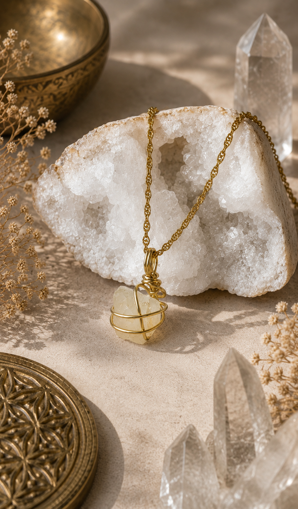 Verdant Glow - Grüne Amethyst Kette Gold