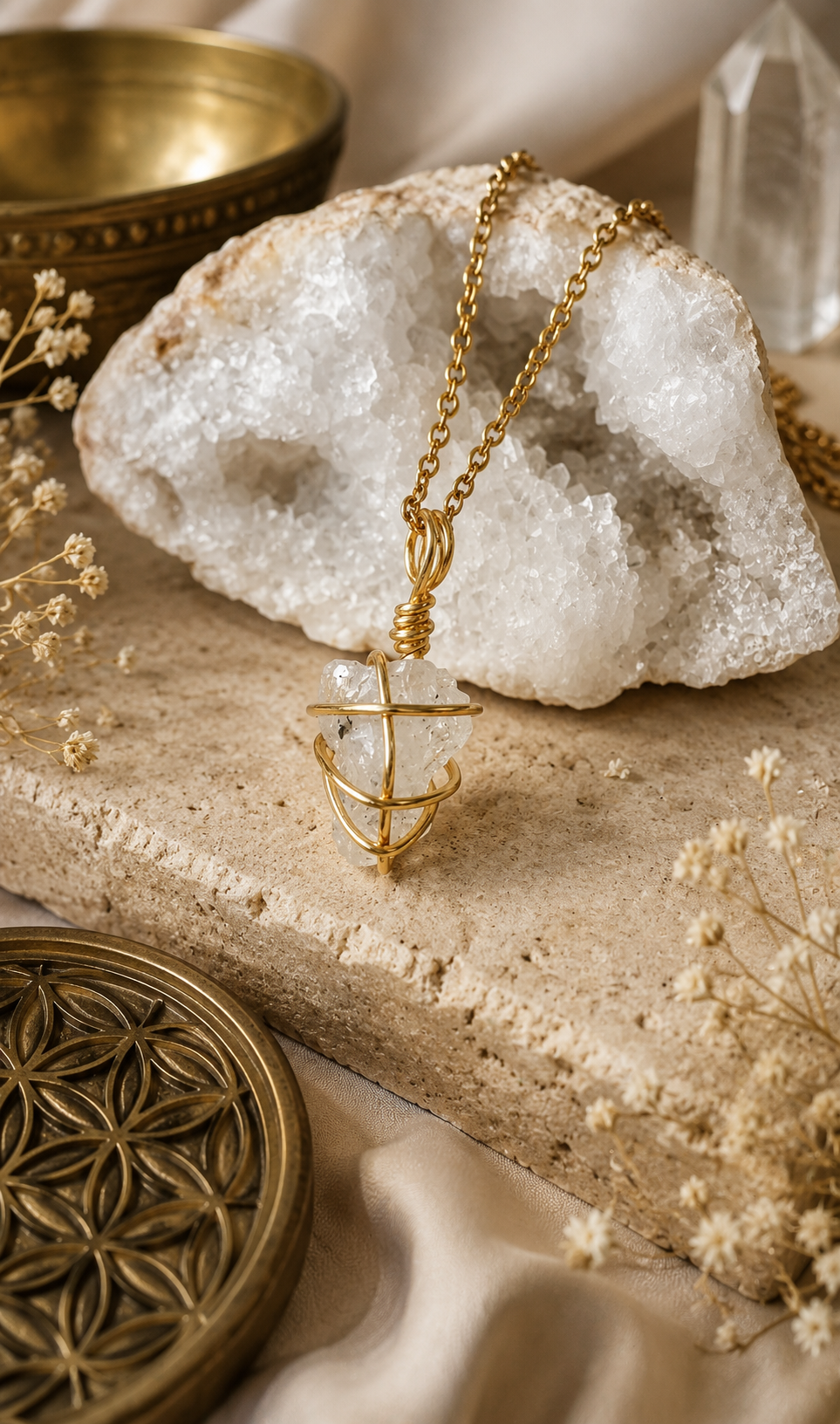 Moon Whisper - Mondstein Kette Gold