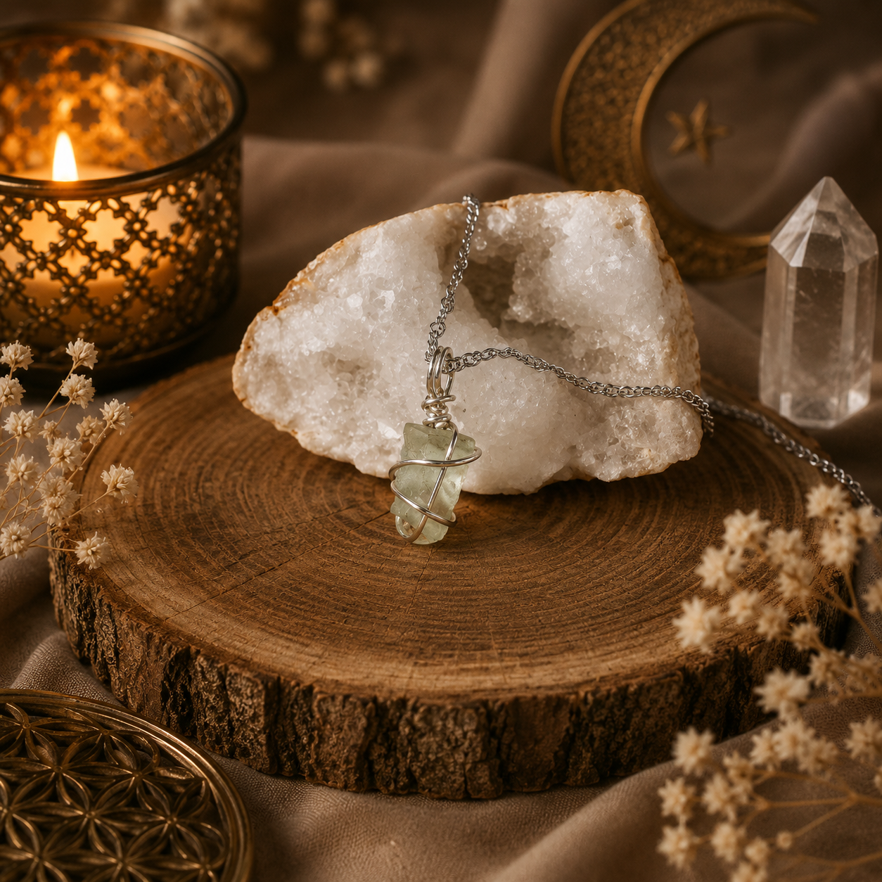 Verdant Harmony - Grüne Amethyst Kette Silber