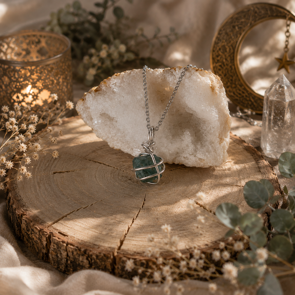 Ocean Soul - Apatit Kette Silber