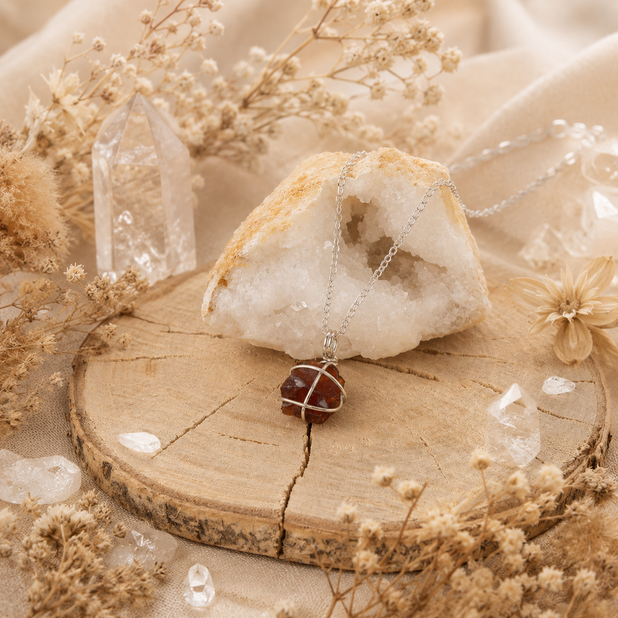Amber Soul - Bernstein Kette Silber