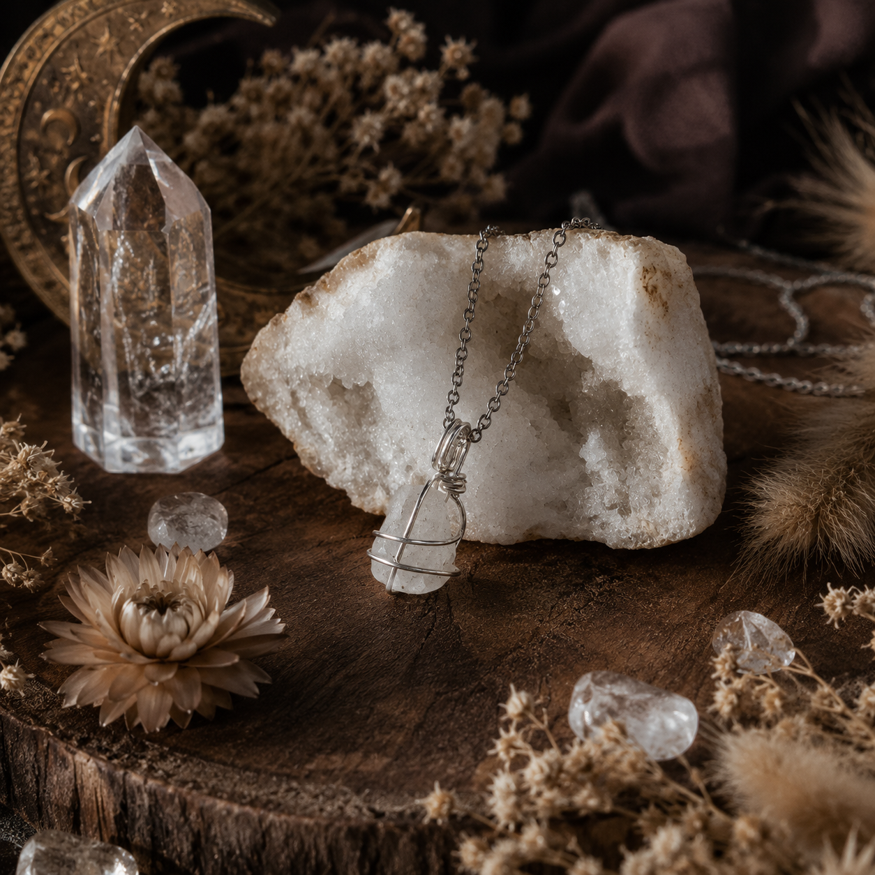 Pure Light - Bergkristall Kette Silber