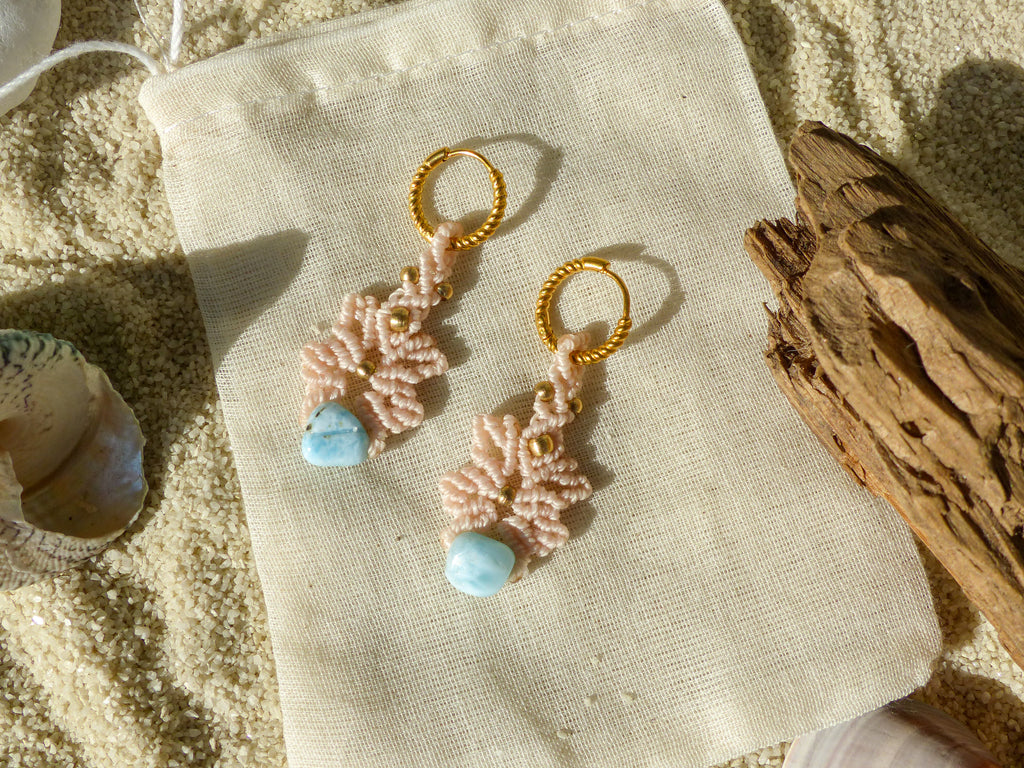 Ocean Blossom - Larimar Ohrringe