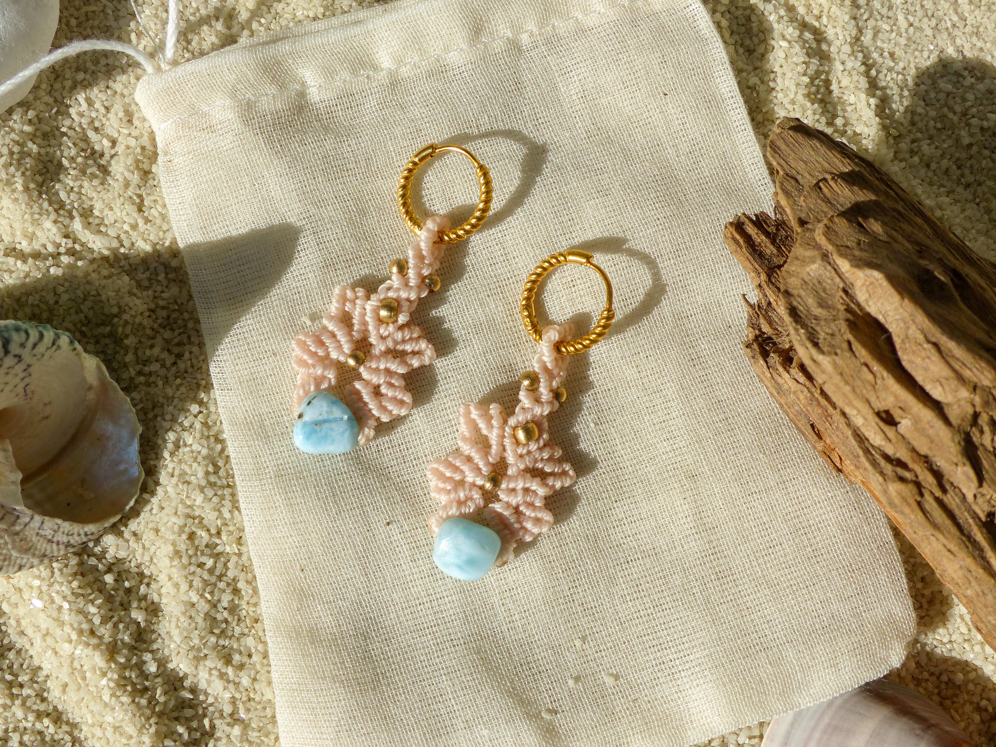 Ocean Blossom - Larimar Ohrringe