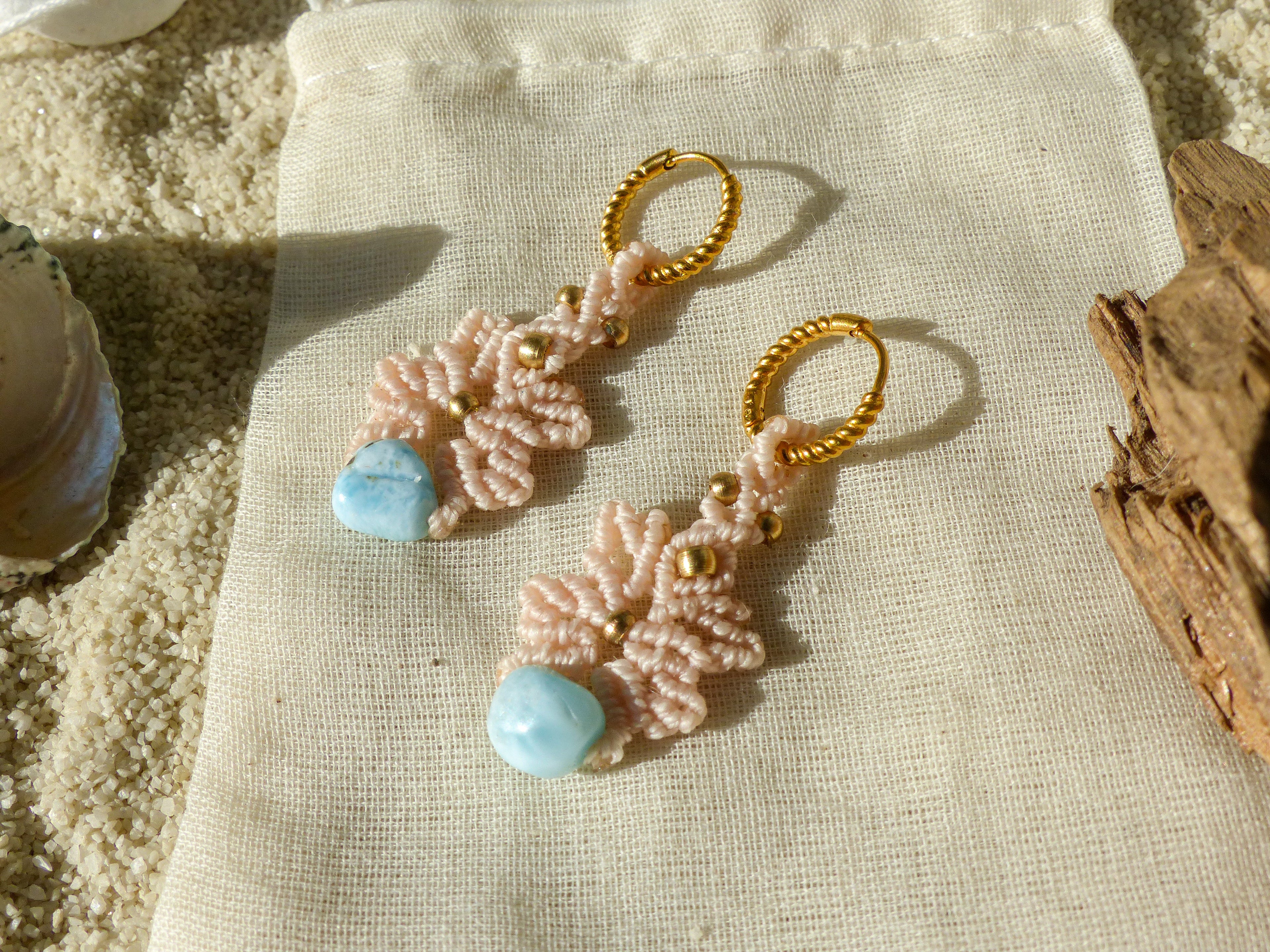 Ocean Blossom - Larimar Ohrringe