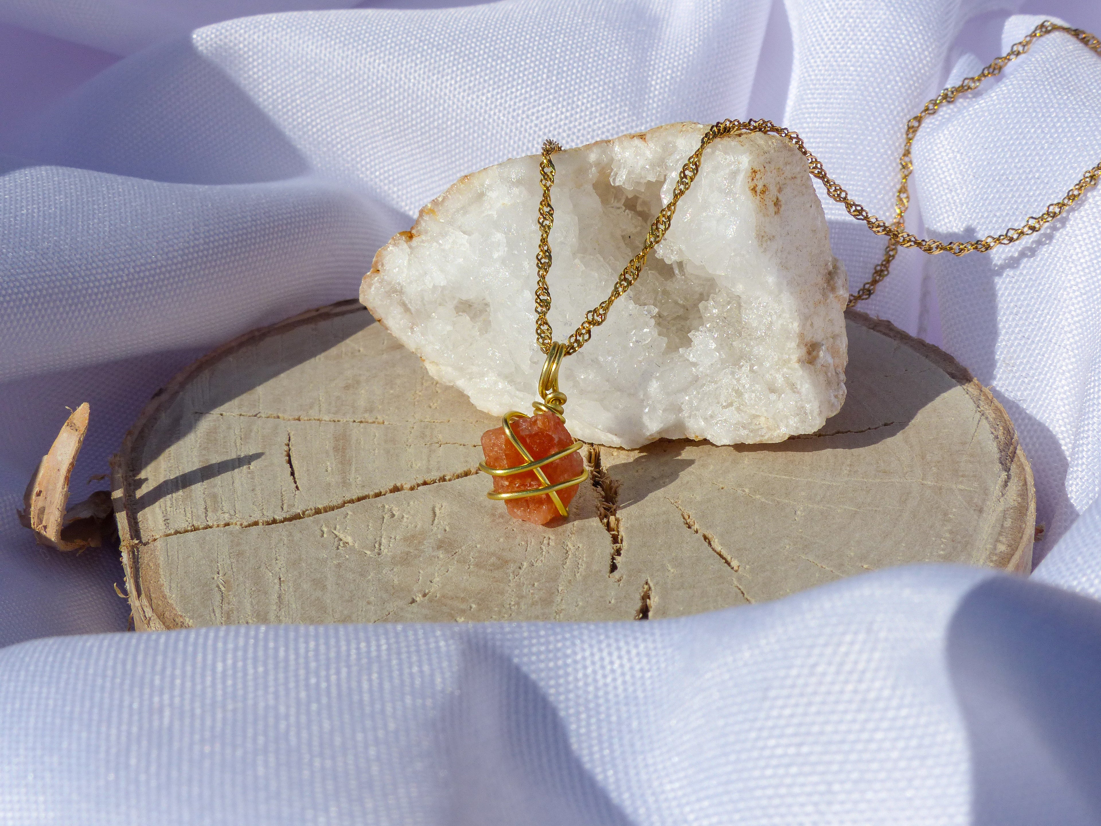 Sonnenstein Kette Gold für Lebensfreude, Energie & Positivität