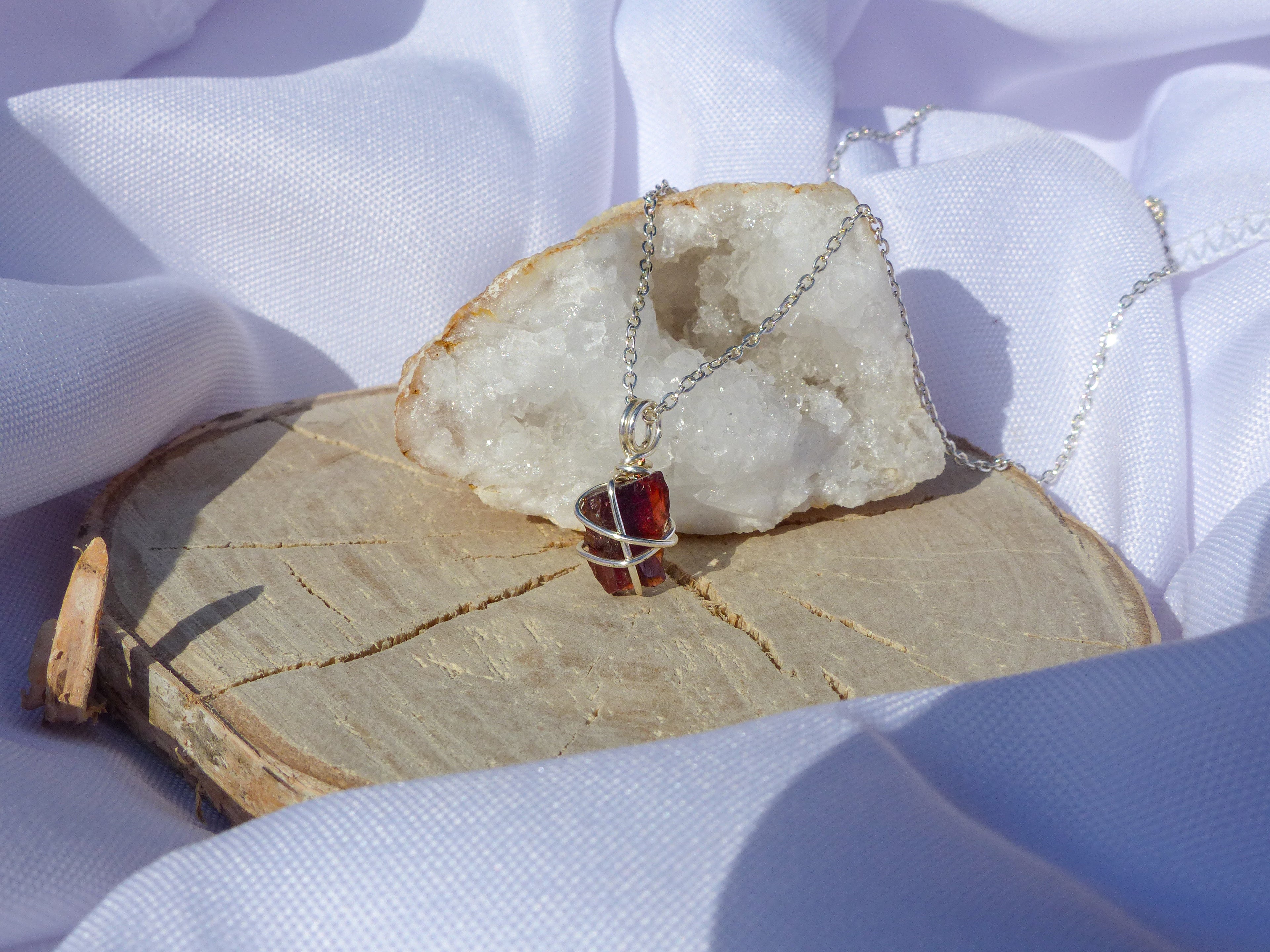 Granat Kette Silber für Kraft, Leidenschaft & Erdung