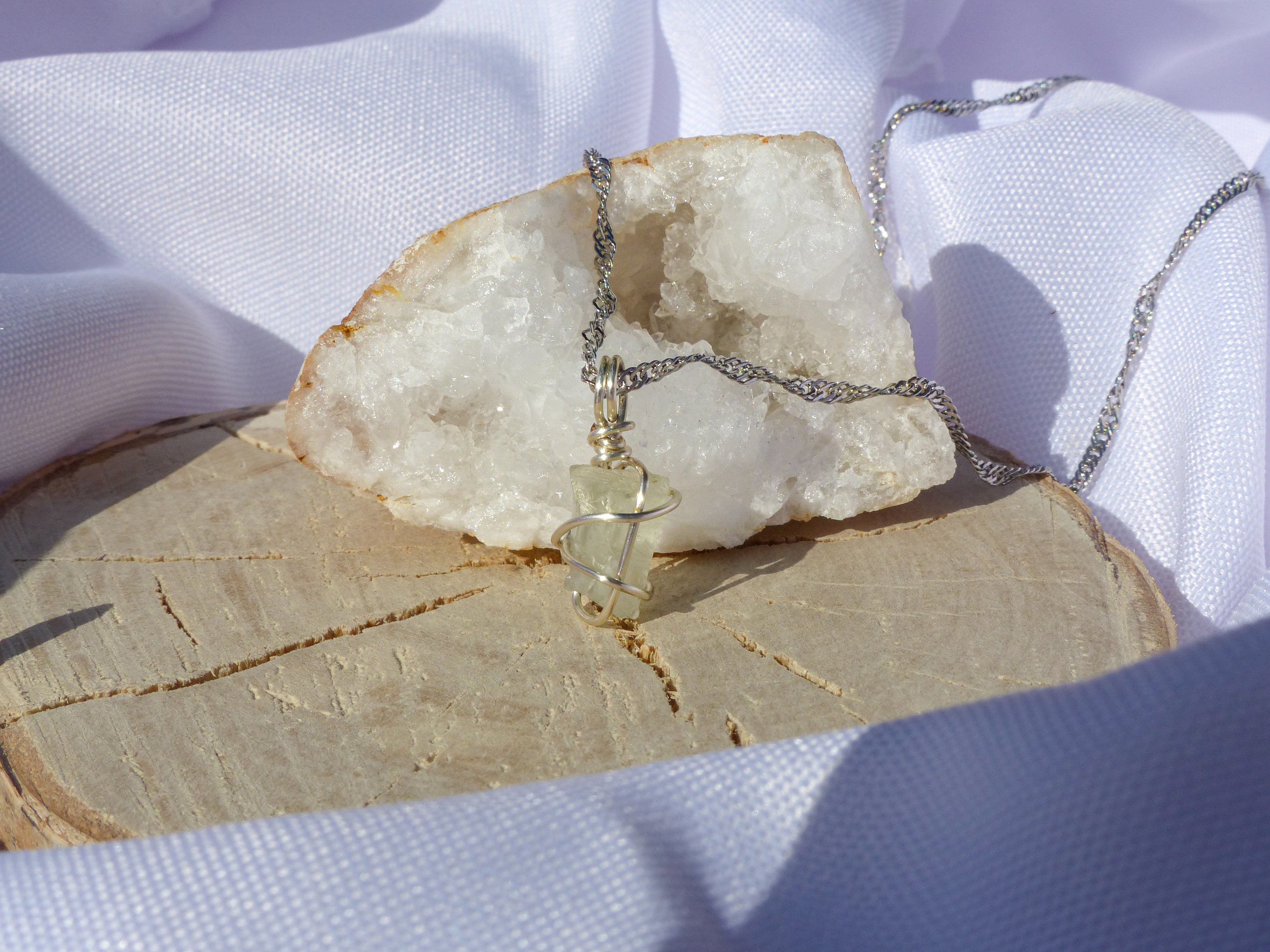 Grüne Amethyst Kette Silber für Klarheit, Ruhe & Herzenergie