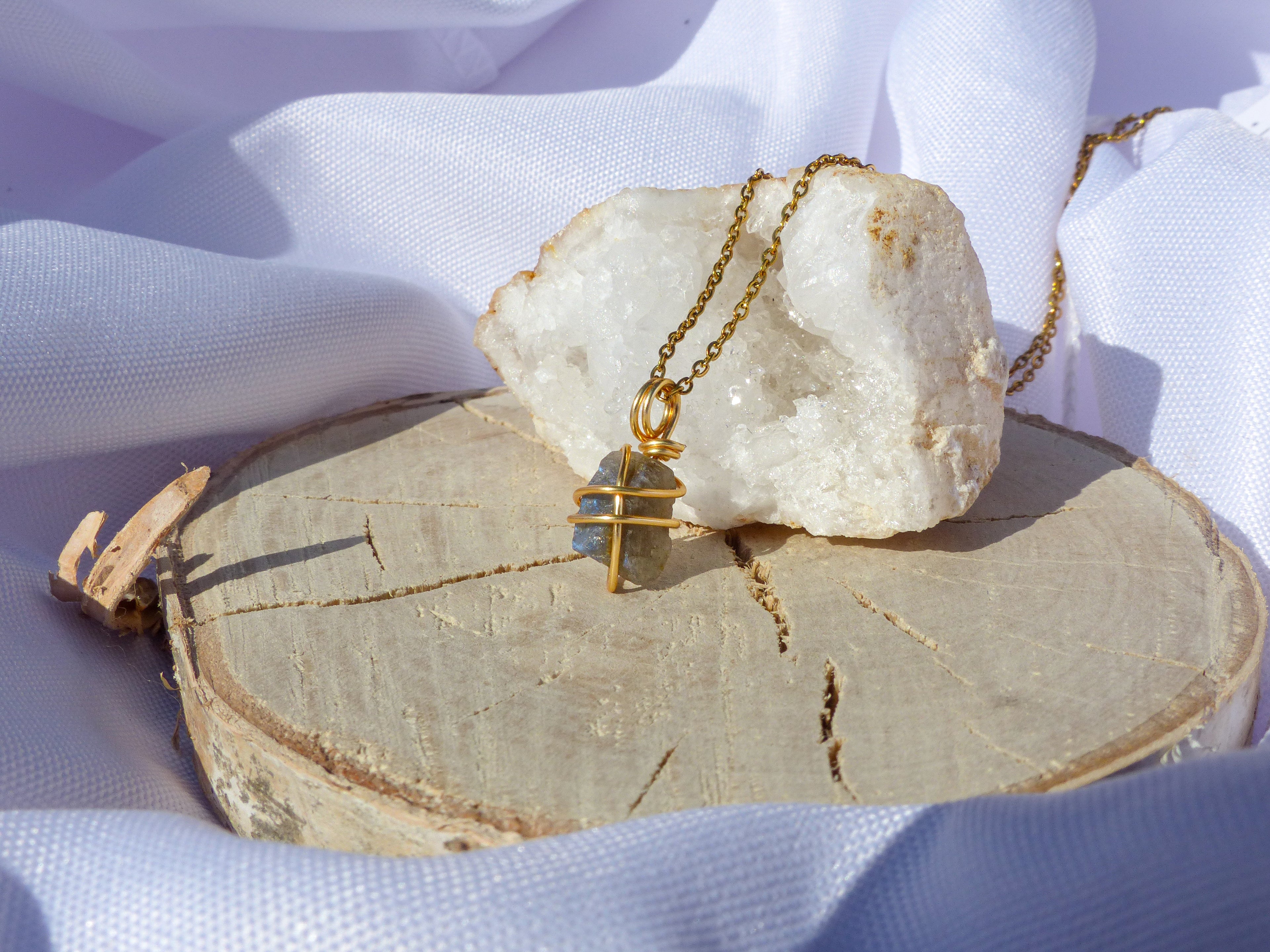 Labradorit Kette Gold für Transformation & Schutz