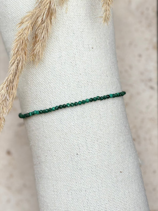 Malachit Stretch Armband / 2mm Perlen